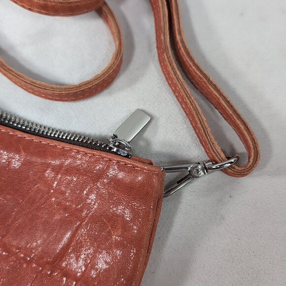 Maxon Collection Italy Leather Crossbody Burnt Orange Brown Adjustable Strap - Picture 3 of 13